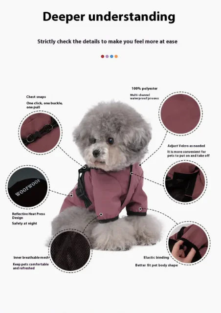 Four-Legged Dog Raincoat Poncho